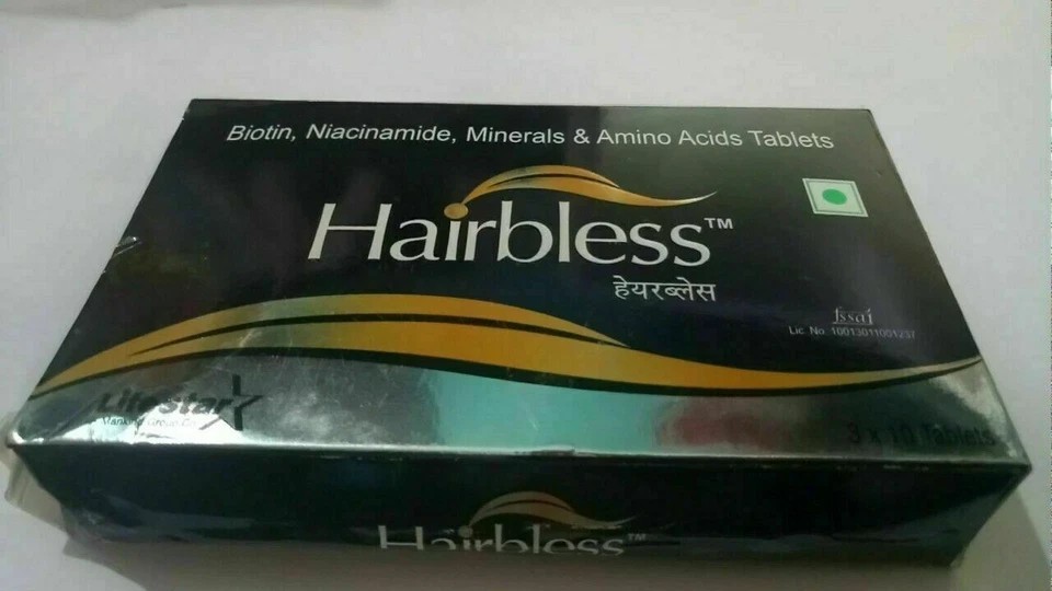 Hairbless Natural Tablet FOR stronger and adds shine to HAIR PACK OF 30 TABLETS