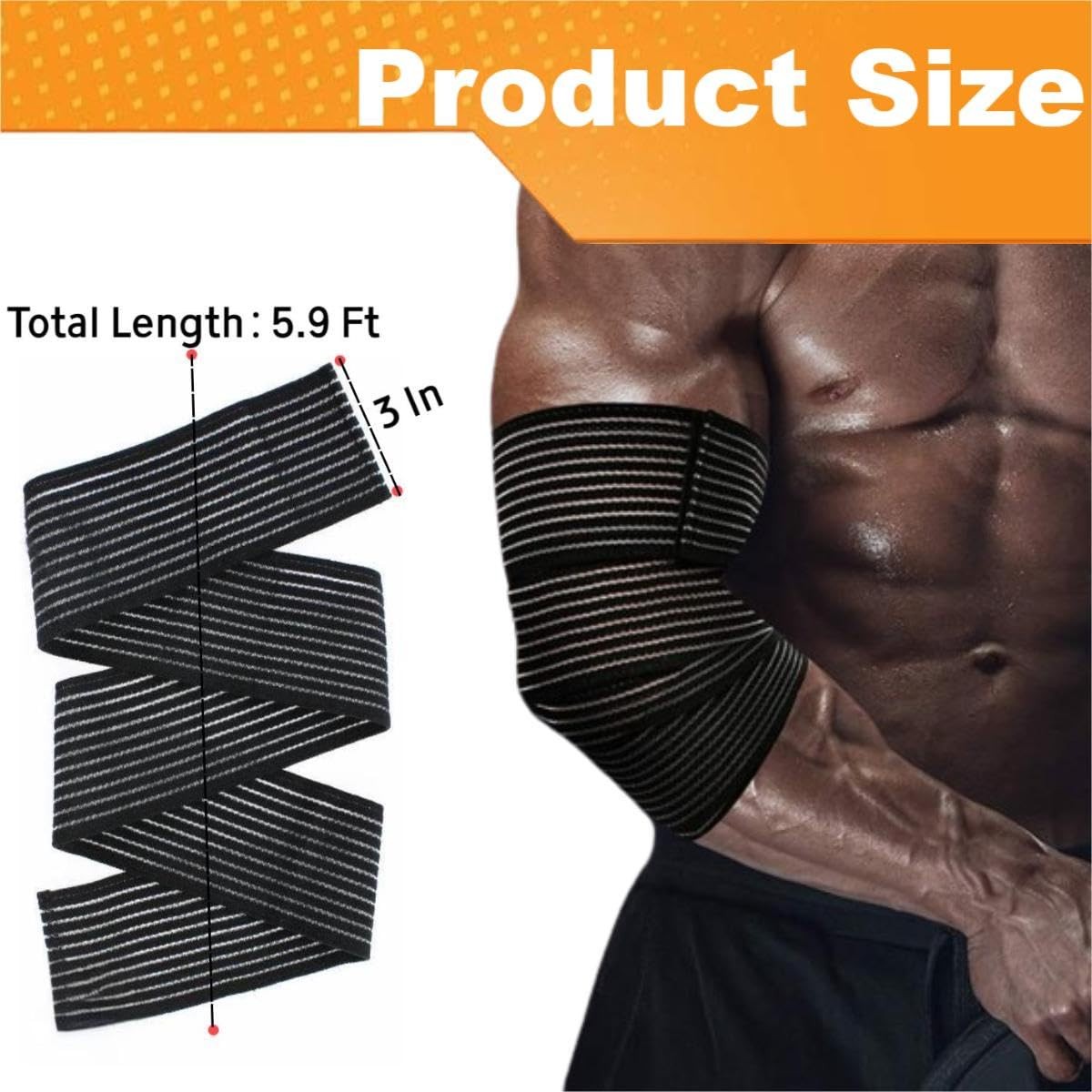 Eitonbu Adjustable Elastic Knee Wrap Compression Brace Support XXX-Large