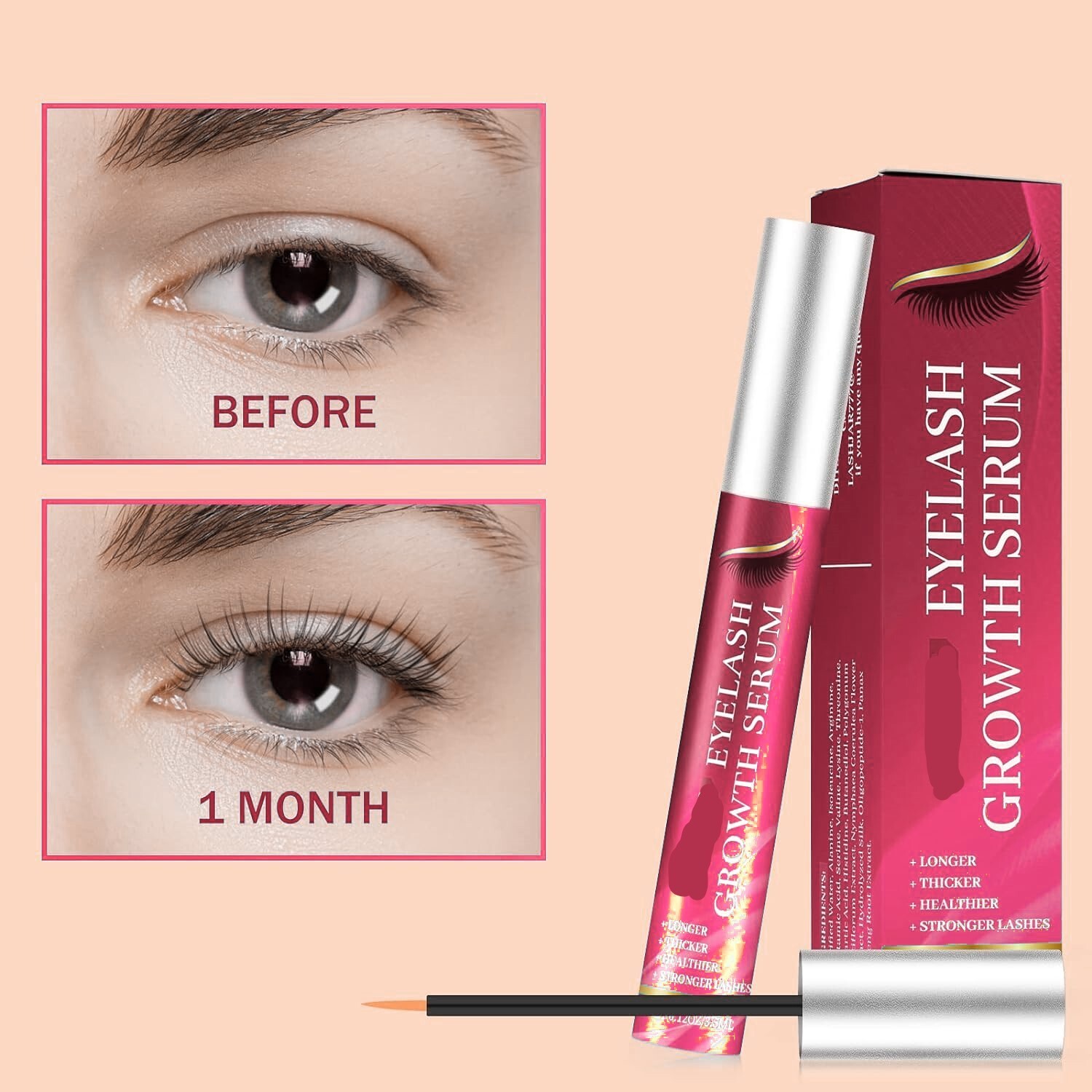 Premium Eyelash Growth Serum Eyebrow Enhancer Lash Boost Serum Fuller Thicker