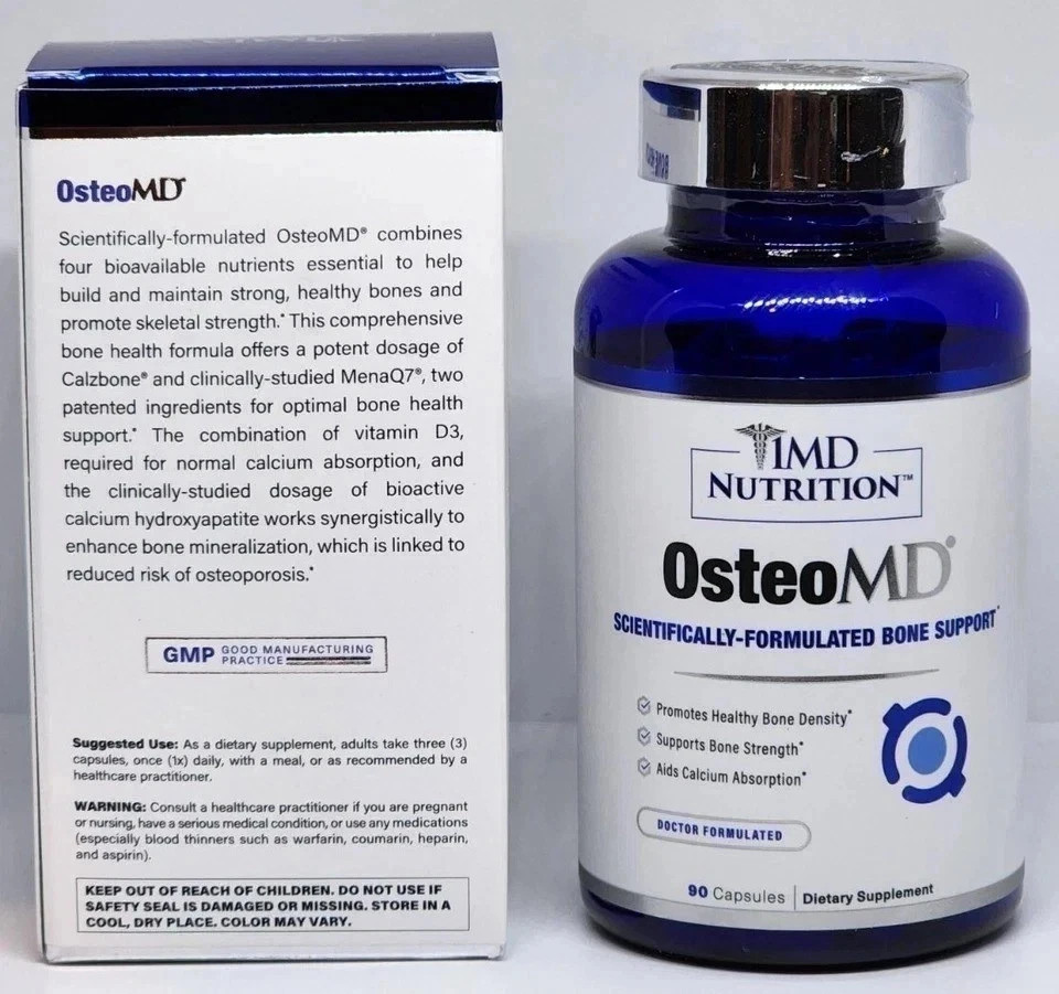 2 Pk 1MD Nutrition OsteoMD Bone Health Support 90 Softgels Exp 12/2027