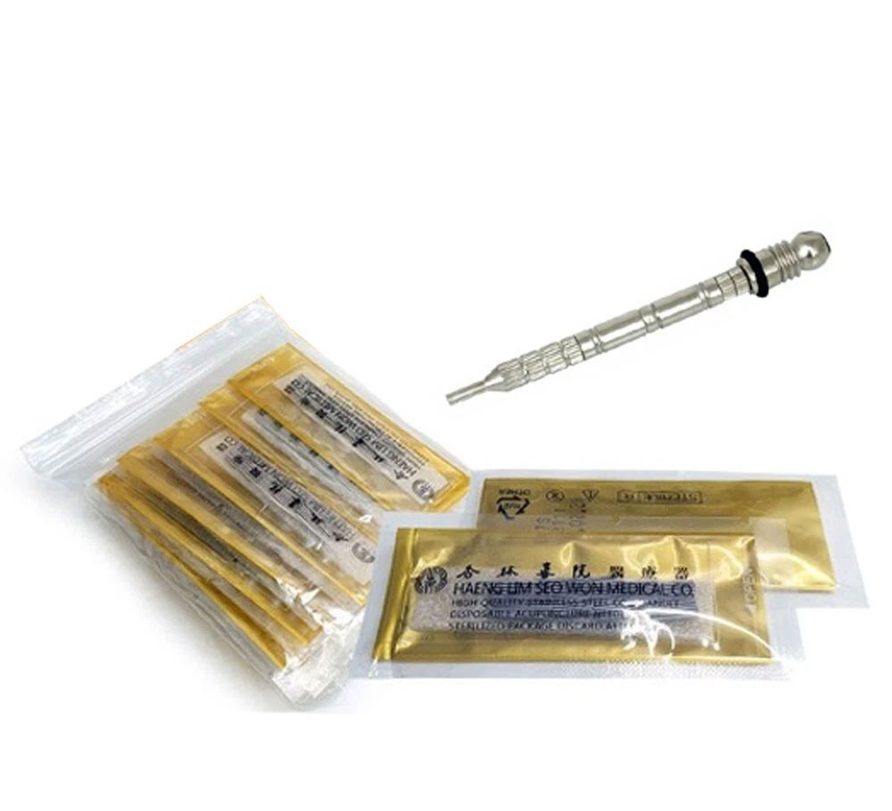 HaengLim 0.16x7mm Suji Sujok Acupuncture Hand Needle 5.000 pcs + Injector 1 pcs