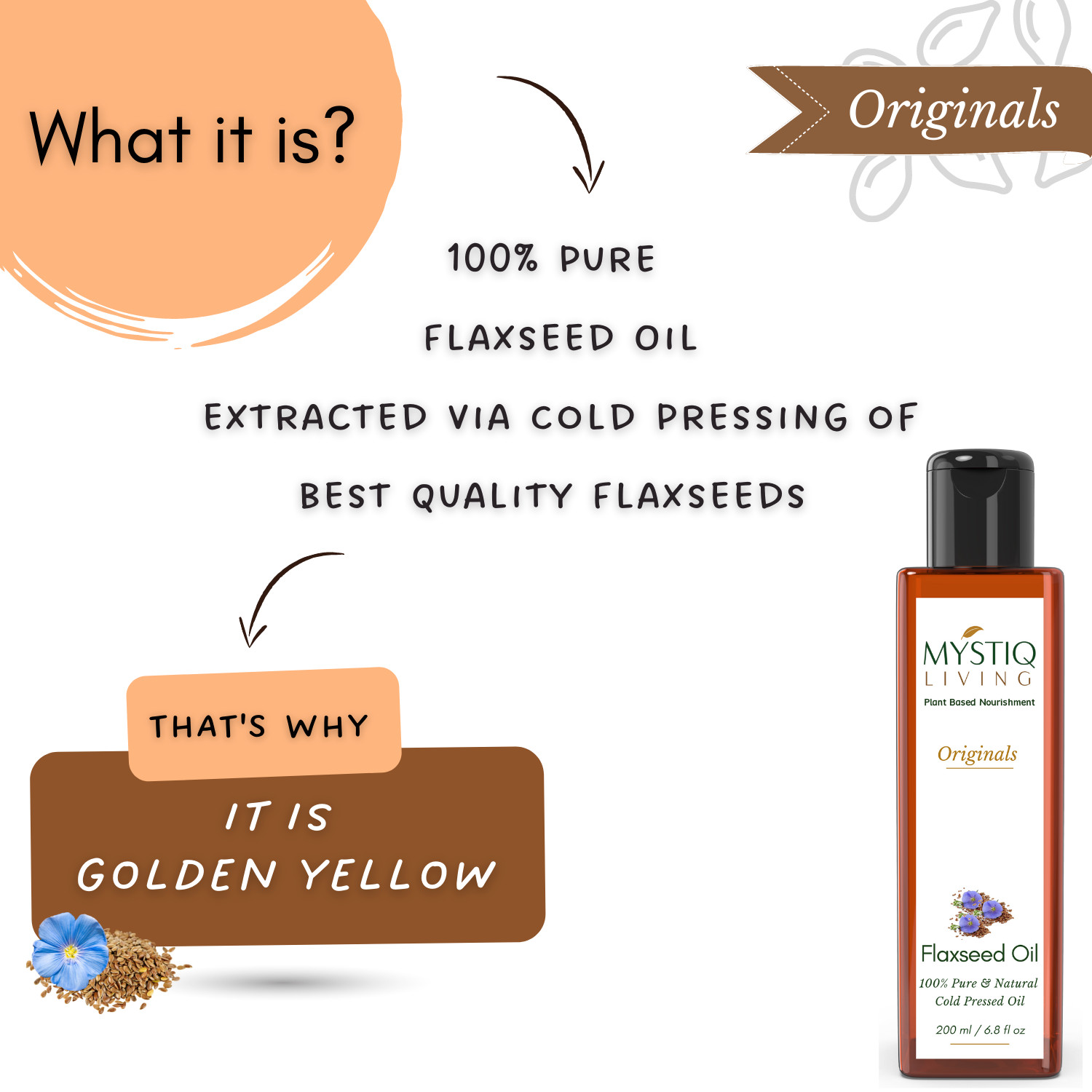 Mystiq Living Originals – Flaxseed Oil – 200 ML