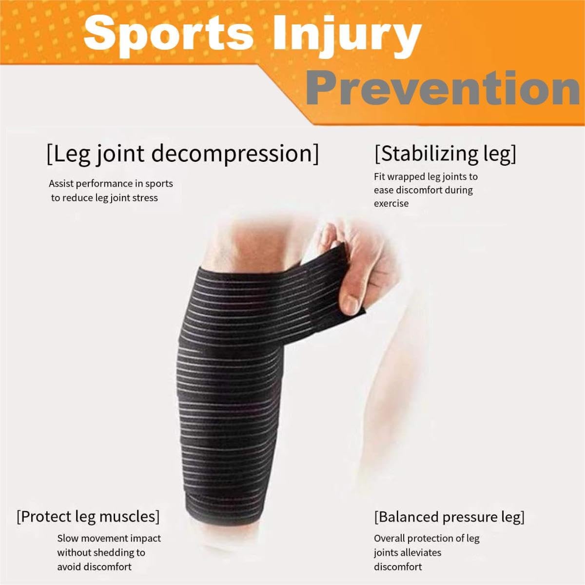Eitonbu Adjustable Elastic Knee Wrap Compression Brace Support XXX-Large