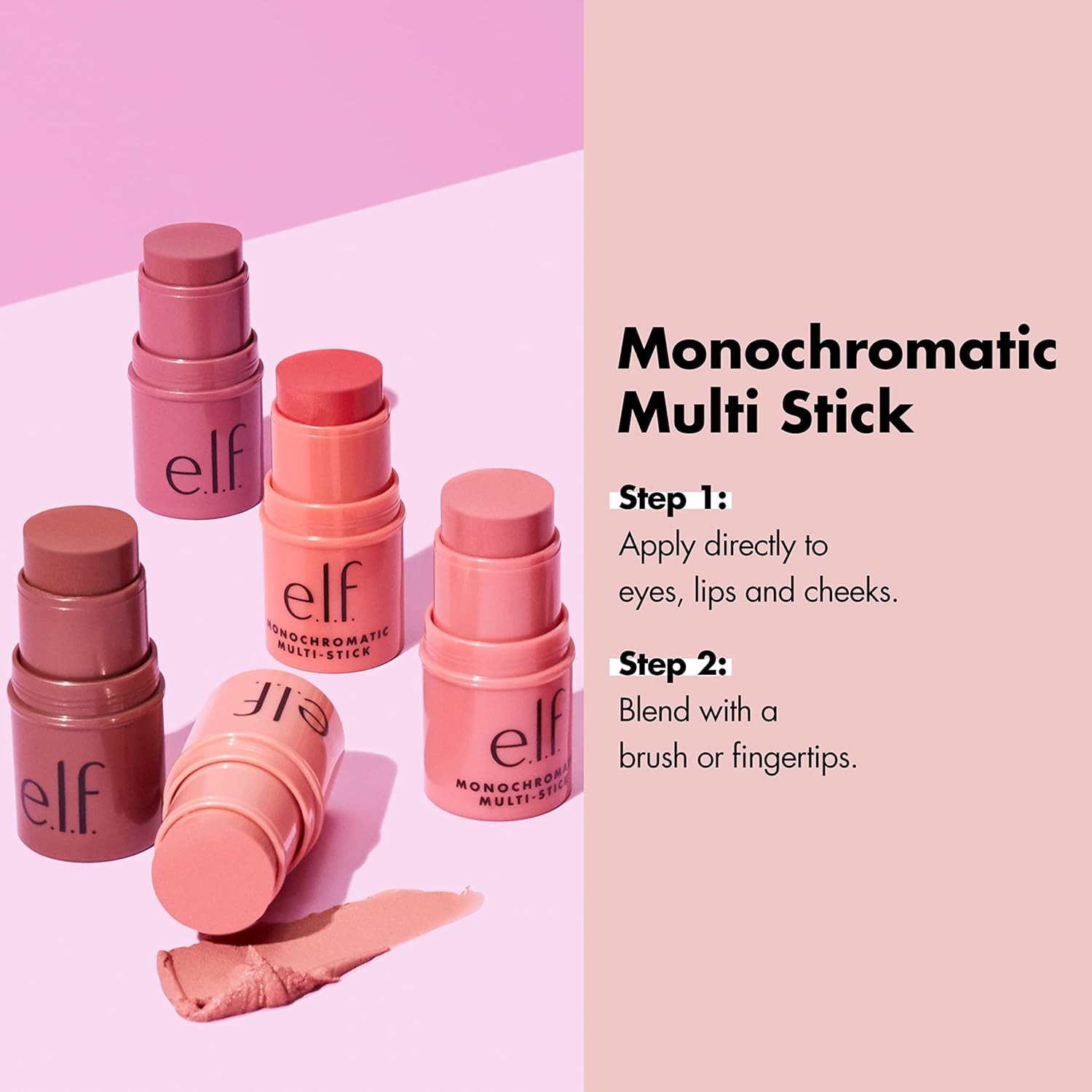 e.l.f. Monochromatic Multi Stick, Travel-Sized Luxuriously Creamy & Blendable…