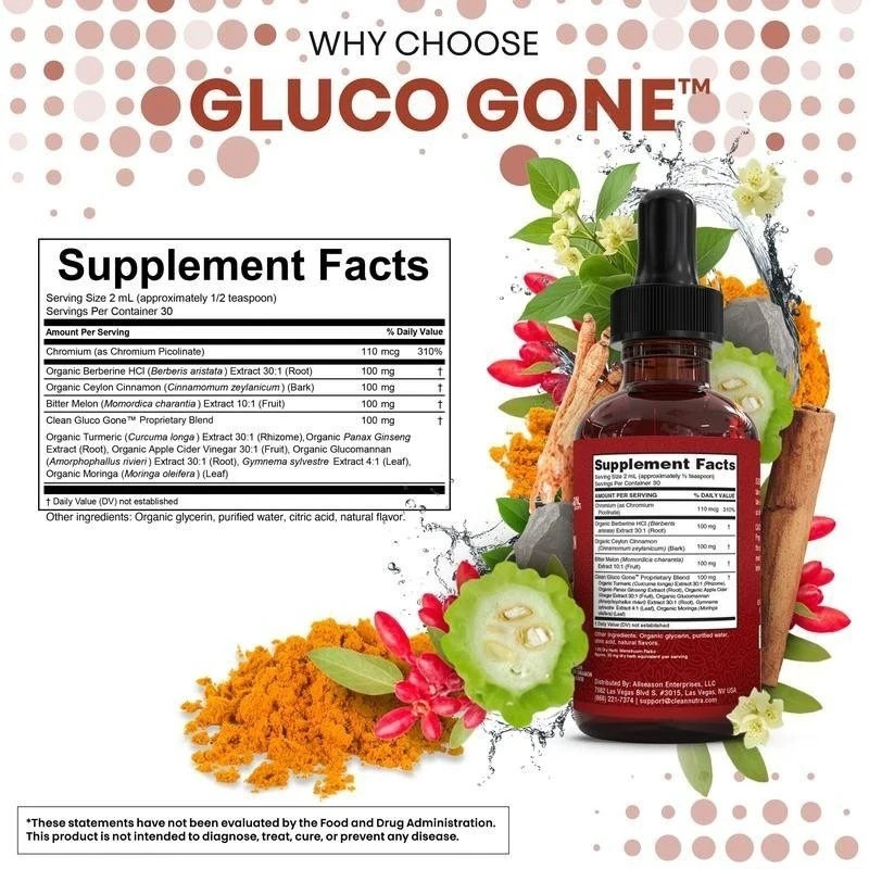 Berberine 3000mg Gymnema/Apple Cider Vinegar/Chromium/Ceylon Cinnamon 2oz Drops