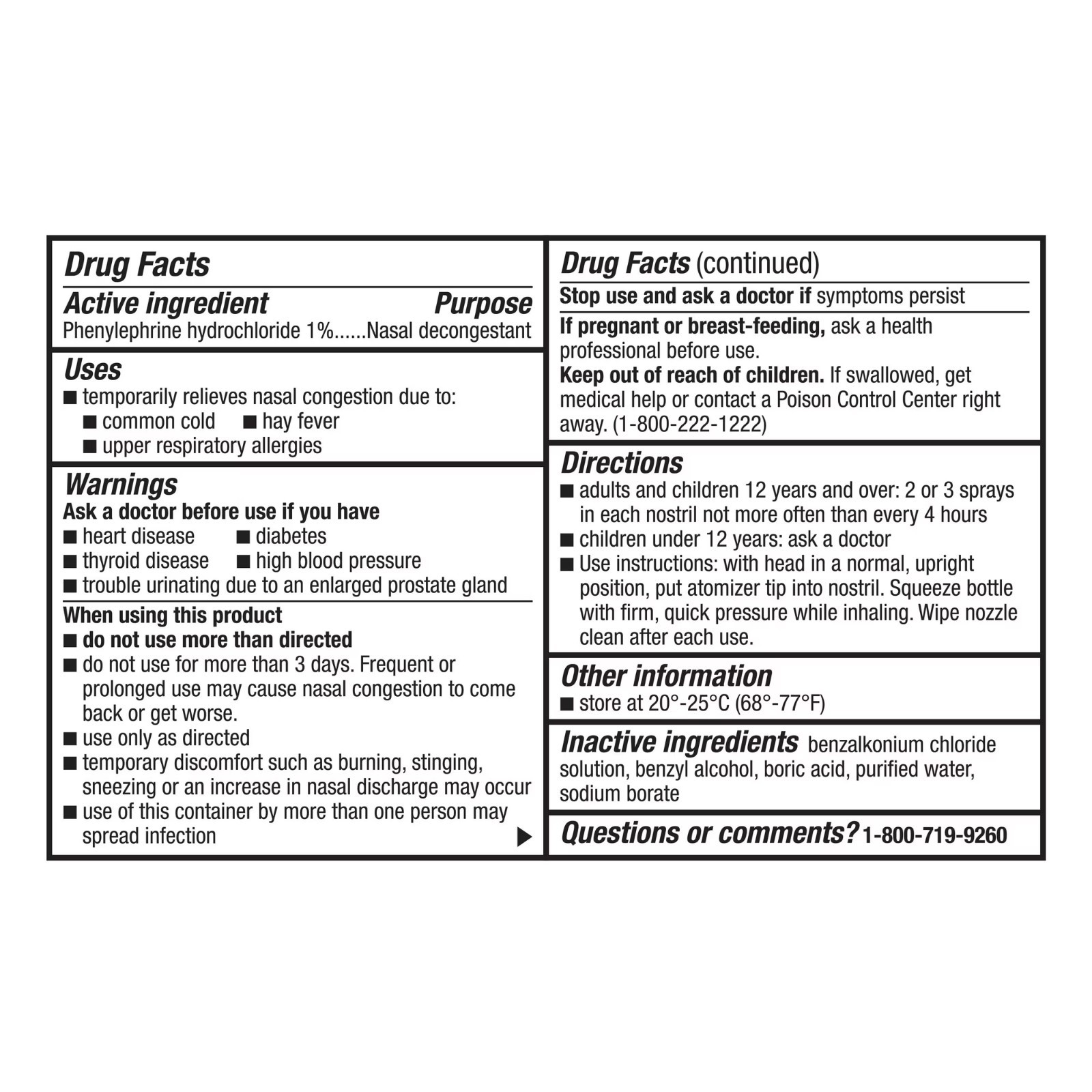 (3 Pack) Equate Nasal Four Nasal Spray, Phenylephrine Hydrochloride 1%, 1 fl oz