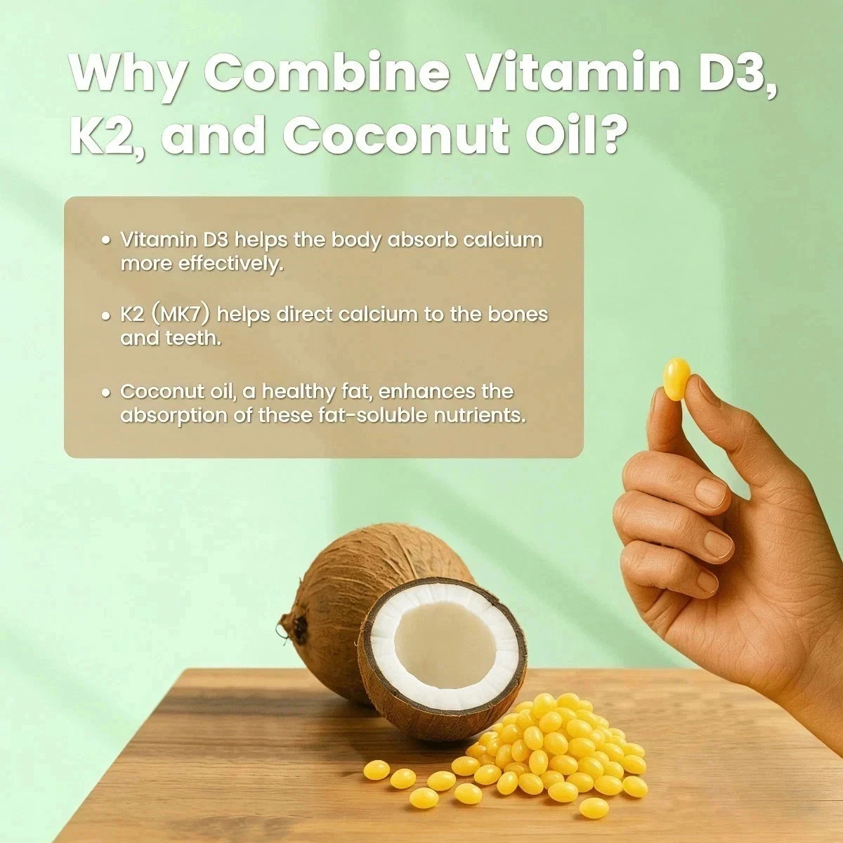 Vitamin D3 K2 + E 10000 IU, 300 Softgels with Coconut Oil
