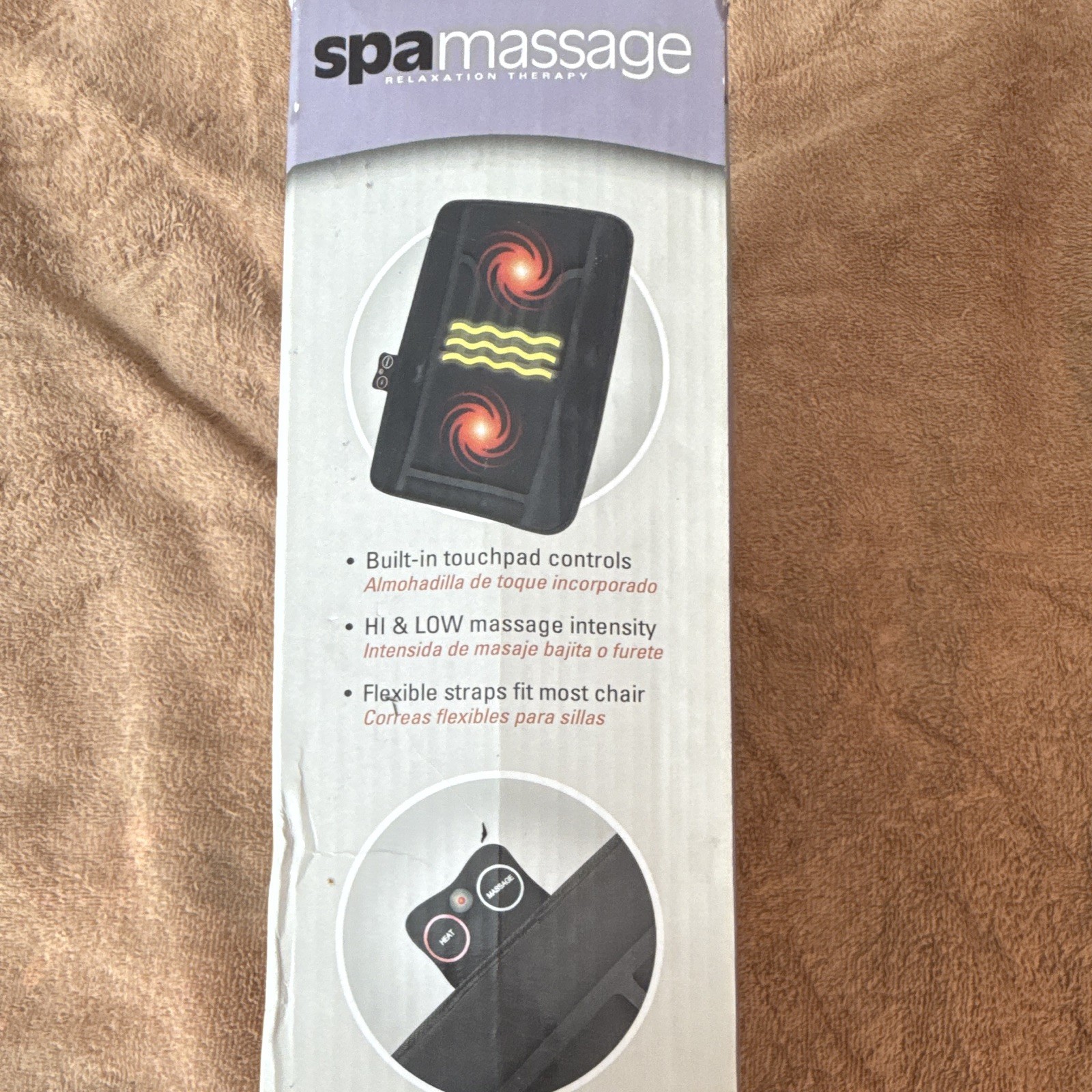 Spa Massage Heated Vibrating Back Massage Cushion, Dual Heads, Touchpad, 12V