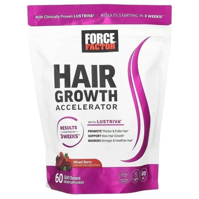 Force Factor Hair Growth Accelerator Soft Chews, Hair Growth Vitamins For Women