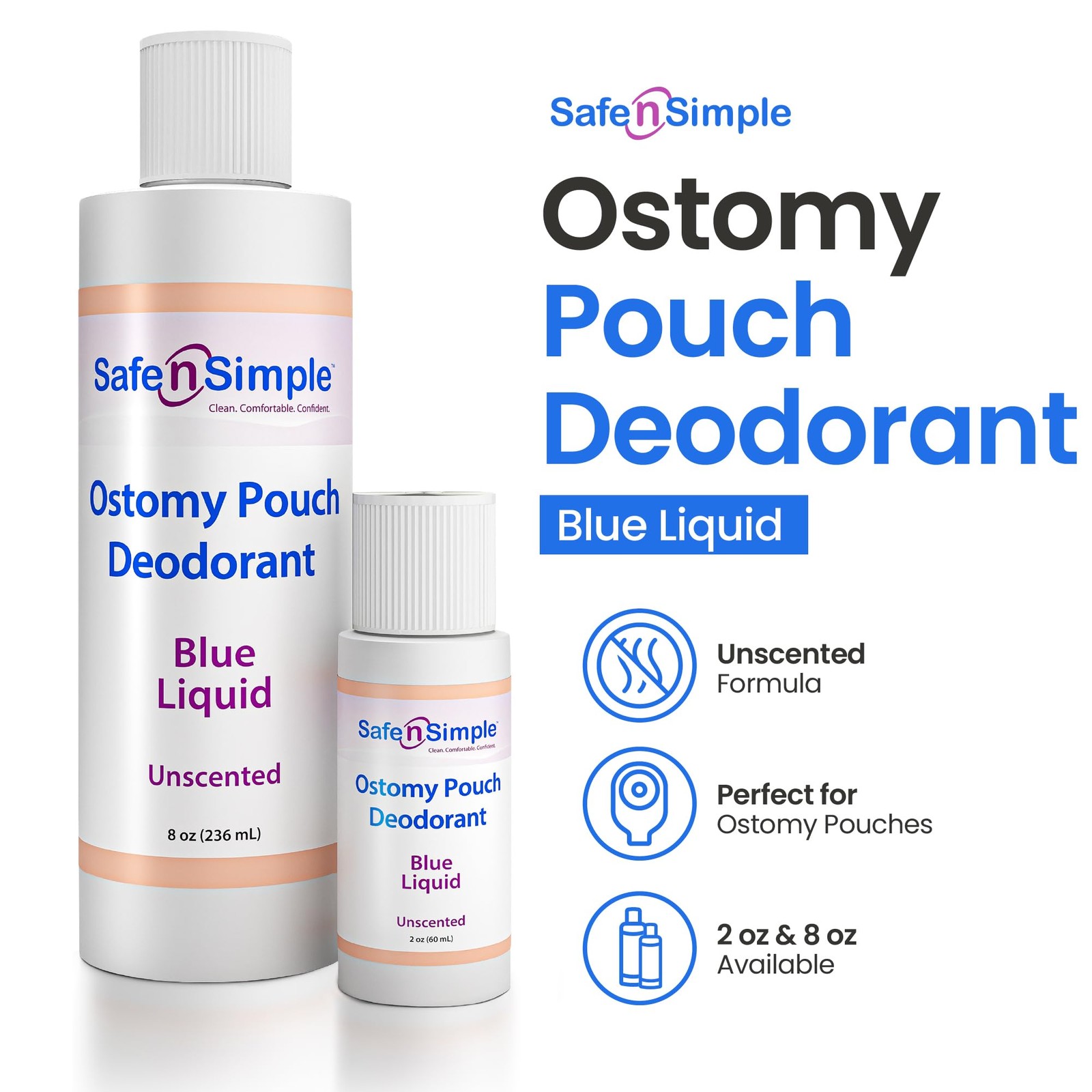 Safe n’ Simple Ostomy Deodorant Classic Blue – Odor 8 Fl Oz (Pack of 1),