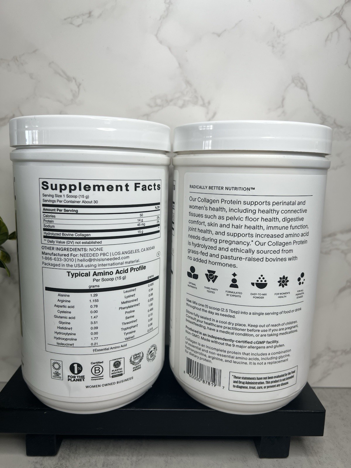 Needed Collagen Protein Powder Two Pack! Unflavored 15.9 oz Exp 04/28