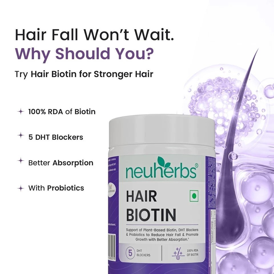 Hair Growth Capsule Biotin Supplement with DHT Blocker , Reduce Hair Fall
