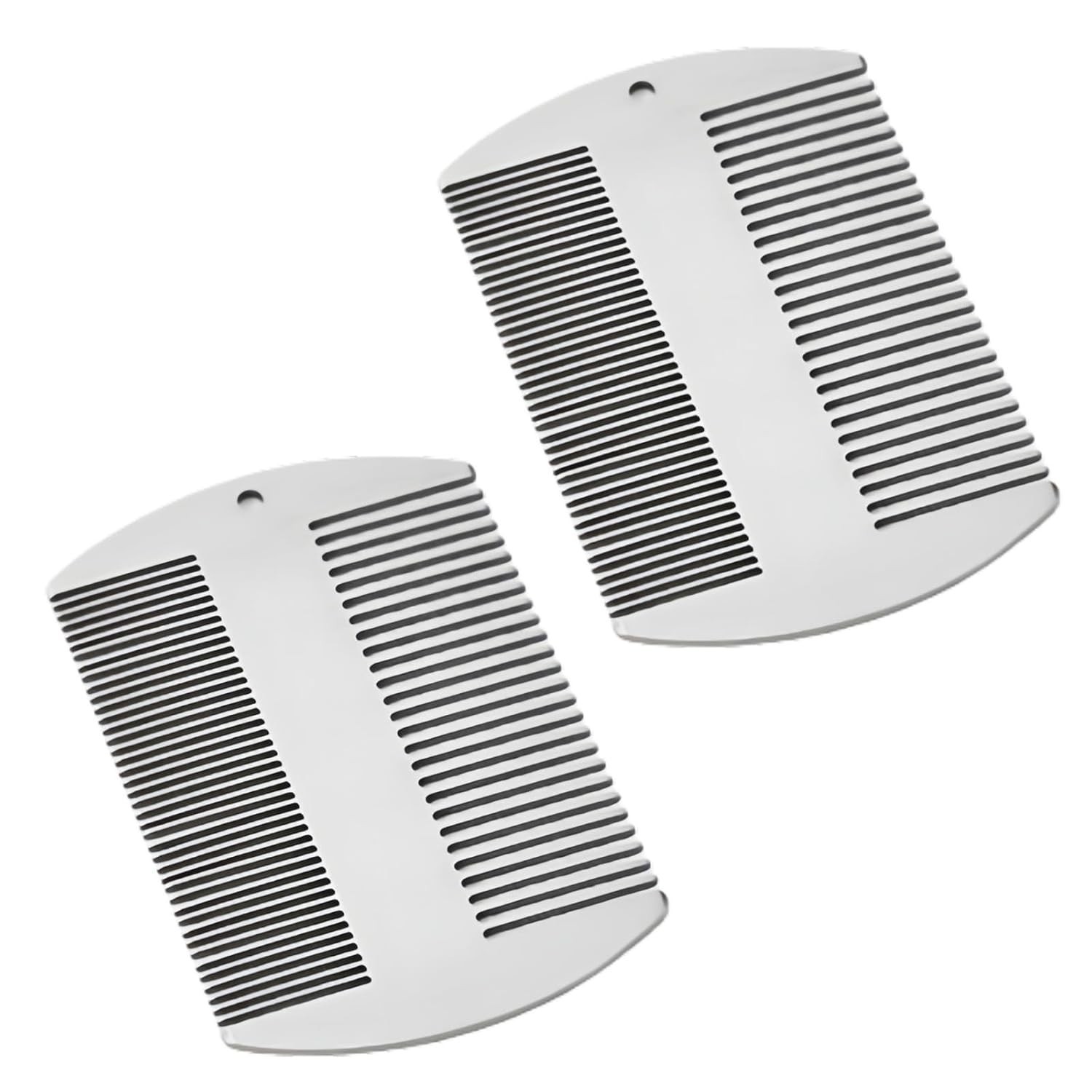 2 Pcs Metal Beard hair Comb for Men – Stainless Steel Pocket Mustache Comb, Dual