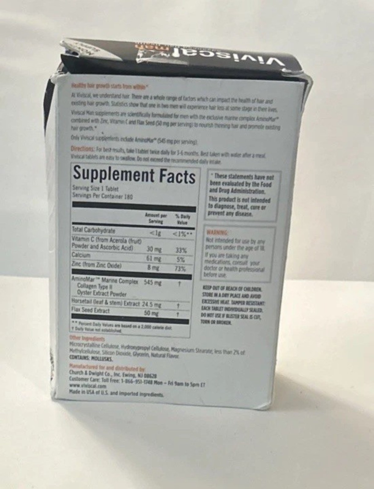 viscal Vi Men’s Hair Supplements Growth 180 Tablets – 3 Month Supply