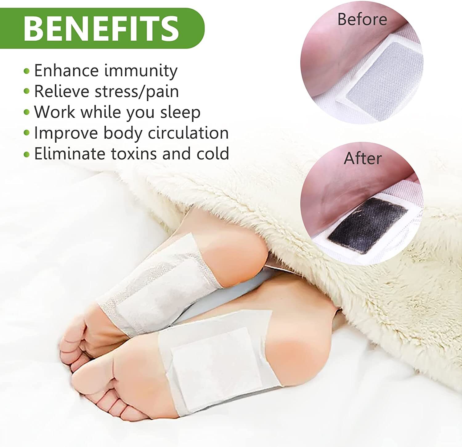 150Pcs Foot Detox Patches Pads Toxins Deep Cleansing Herbal Organic Slimming Pad