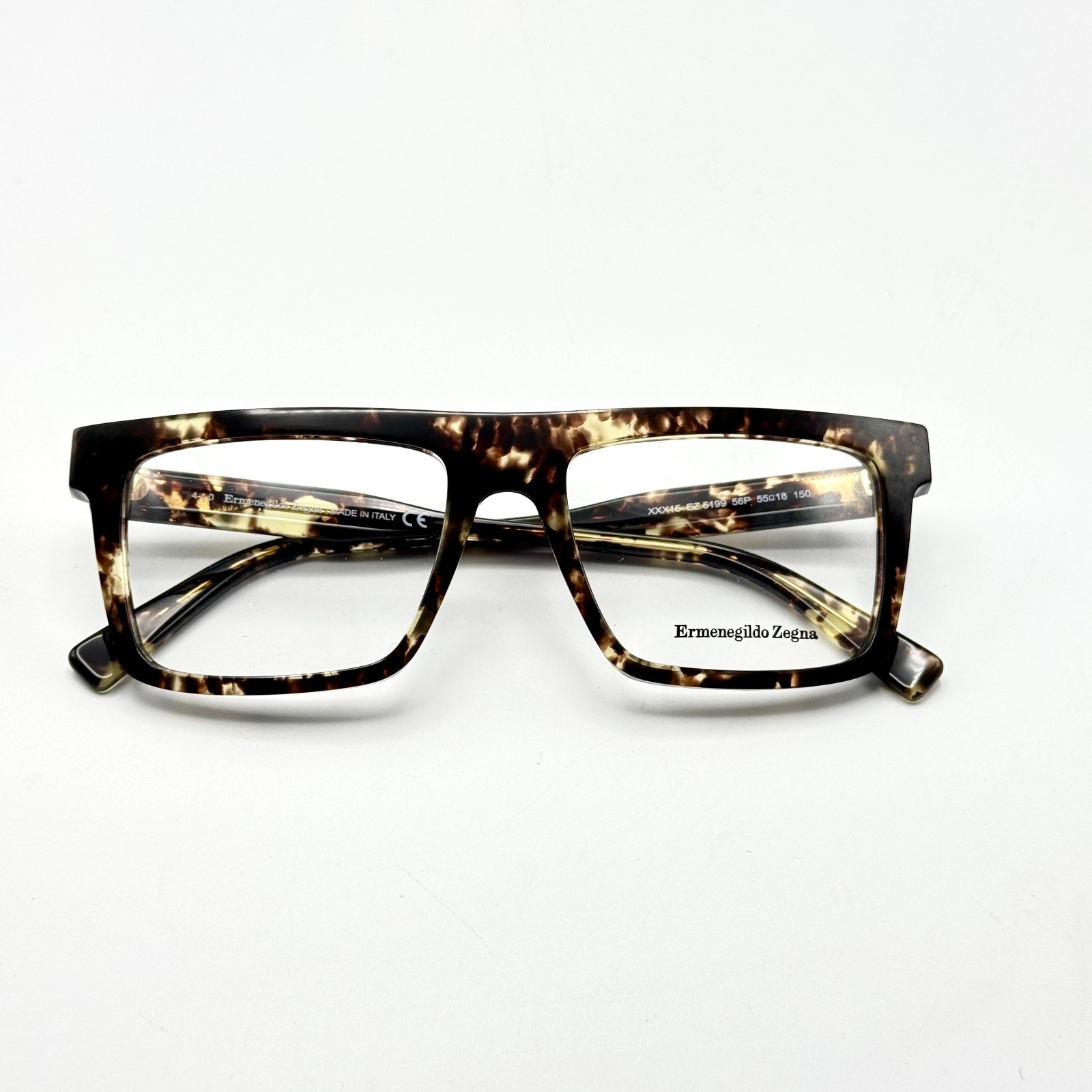 Ermenegildo Zegna Eyeglass Frames XXX15 EZ5199 56P Havana Rectangle 55-18-150