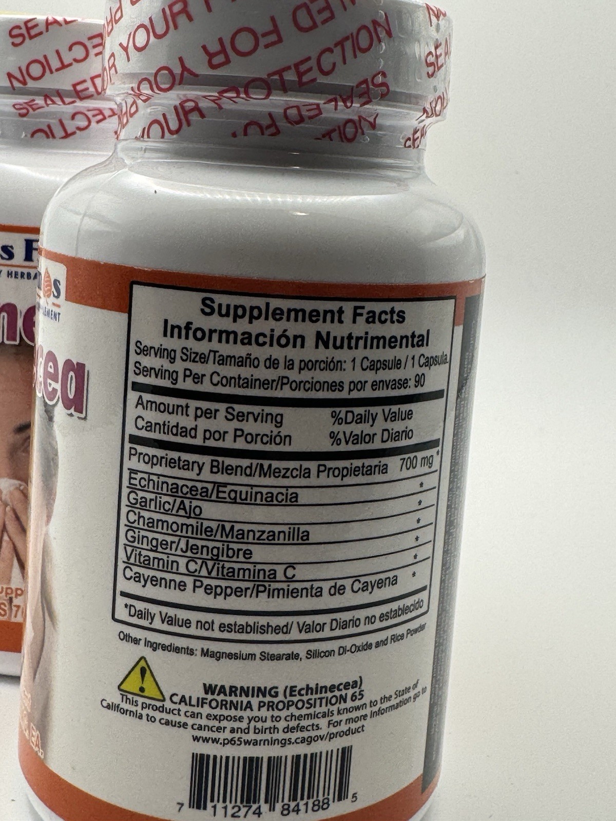 Yerbos Finos Echinacea 700 mg 90 Capsules Oral Herbal Immune Support Supplement