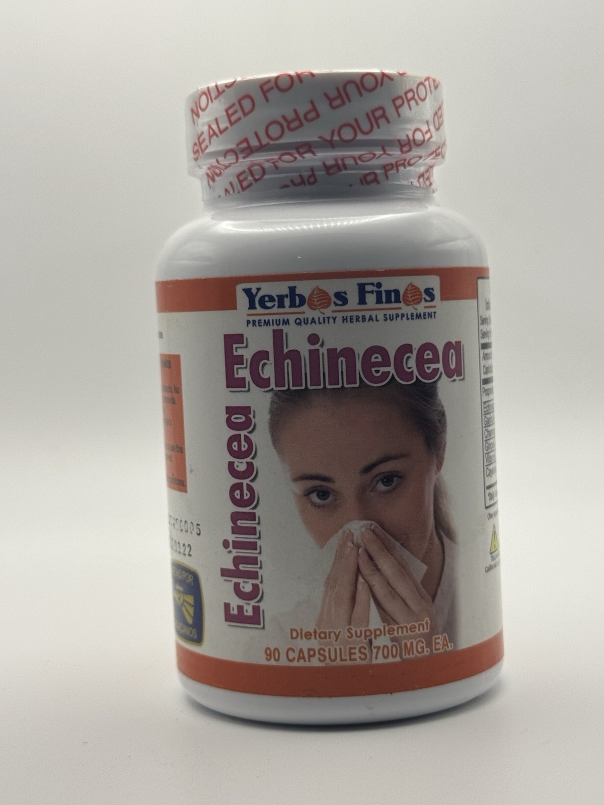 Yerbos Finos Echinacea 700 mg 90 Capsules Oral Herbal Immune Support Supplement