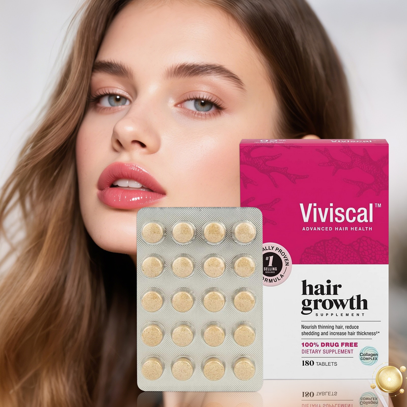 Hair Viviscal Collagen Dietary Supplement includes Growth Complex 180 Count Tabl