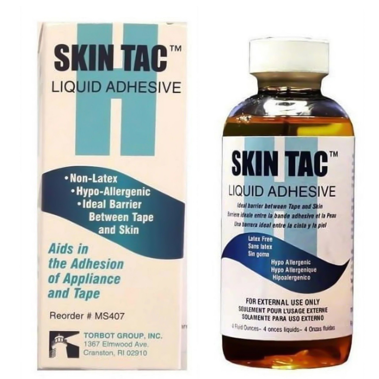Skin Tac Liquid Adhesive Barrier 4 Oz., Clear, Hypoallergenic, Latex-Free