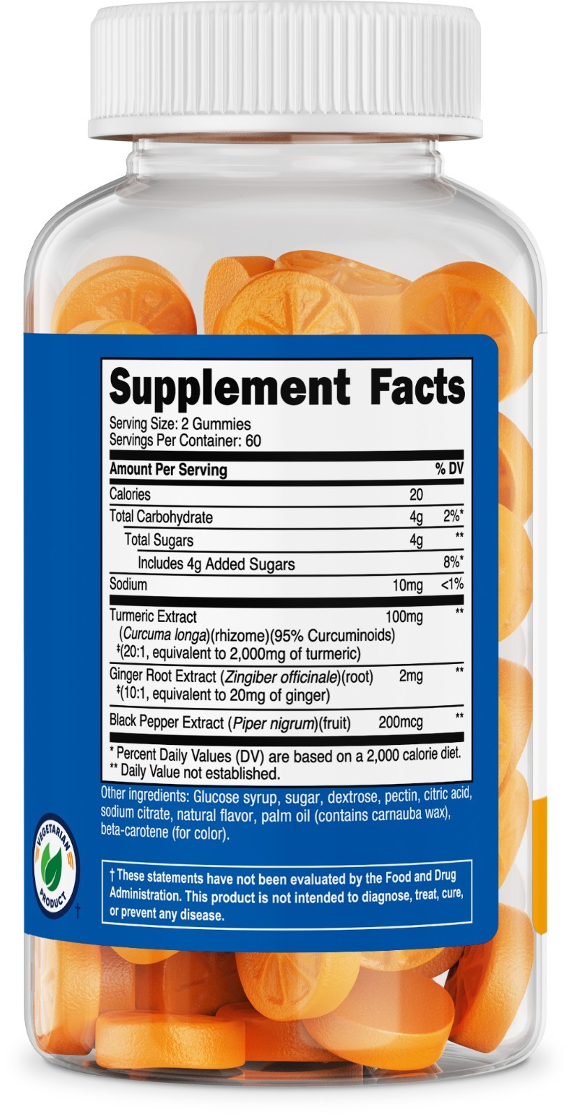 Nutricost Turmeric Gummies 2,000mg Tumeric per serving (120 gummies)