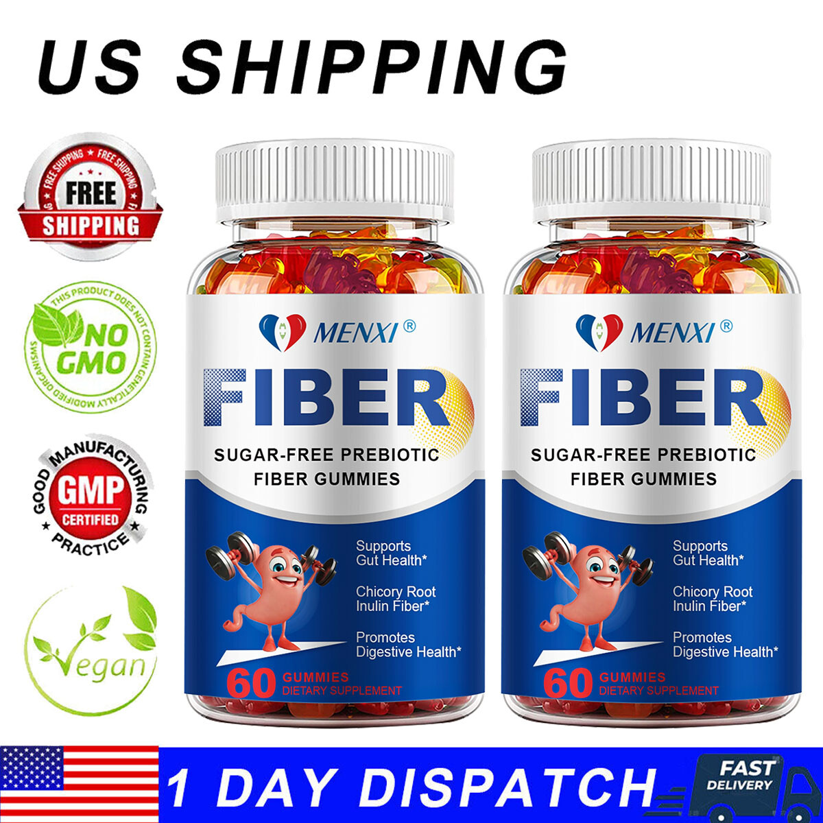 Fiber Gummies 120 Caps 5000mg Per Serving Natural Supplement, Healthy Digestion