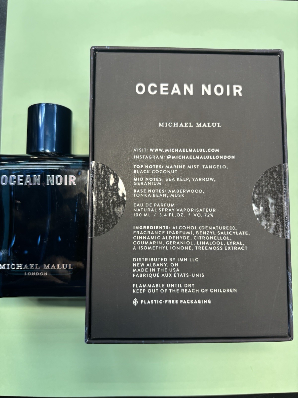 Michael Malul London Ocean Noir Eau de Parfum Spray 3.4 fl oz Regular Size