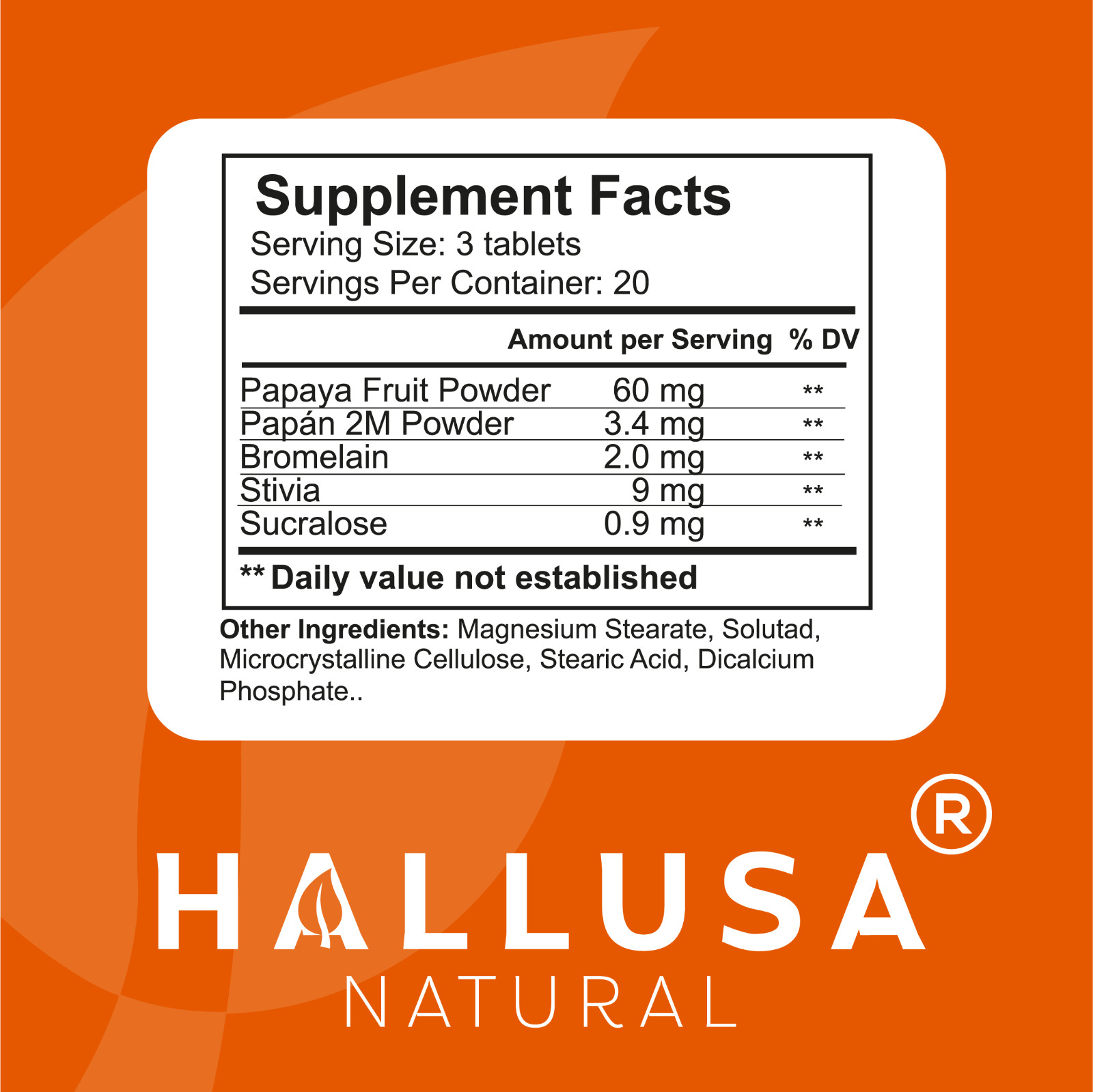 PAPAYA Enzymes – Digestive Health – Bloating and Heartburn – 60 Tab