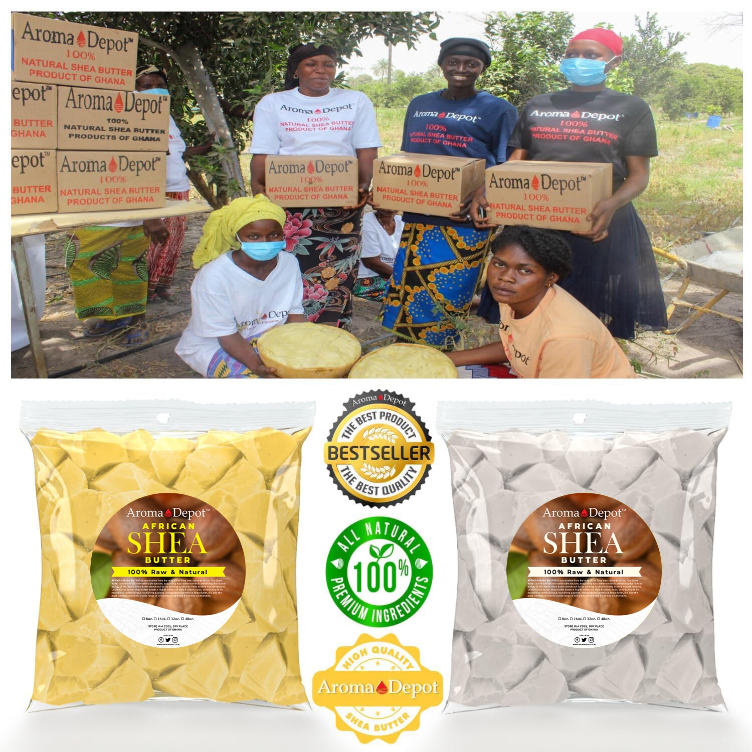 African Shea Butter Raw Unrefined 100% Natural Organic Pure IVORY Wholesale