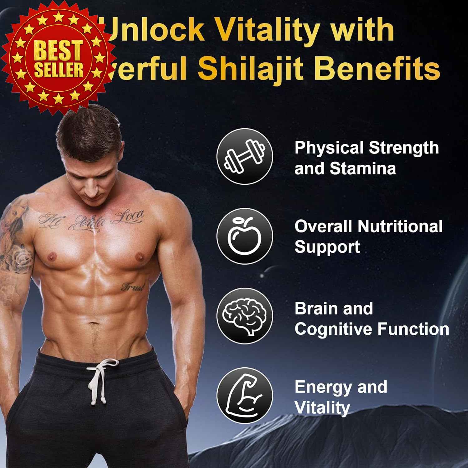 Vitacore Shilajit Gummies 60 Count Himalayan Fulvic Acid Gluten-free Formula