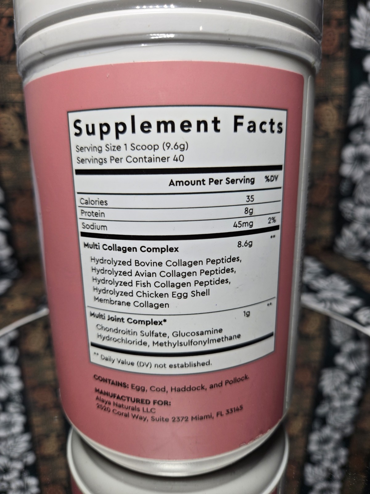 Alaya Multi Collagen Powder Unflavored Joint Support 13.55oz