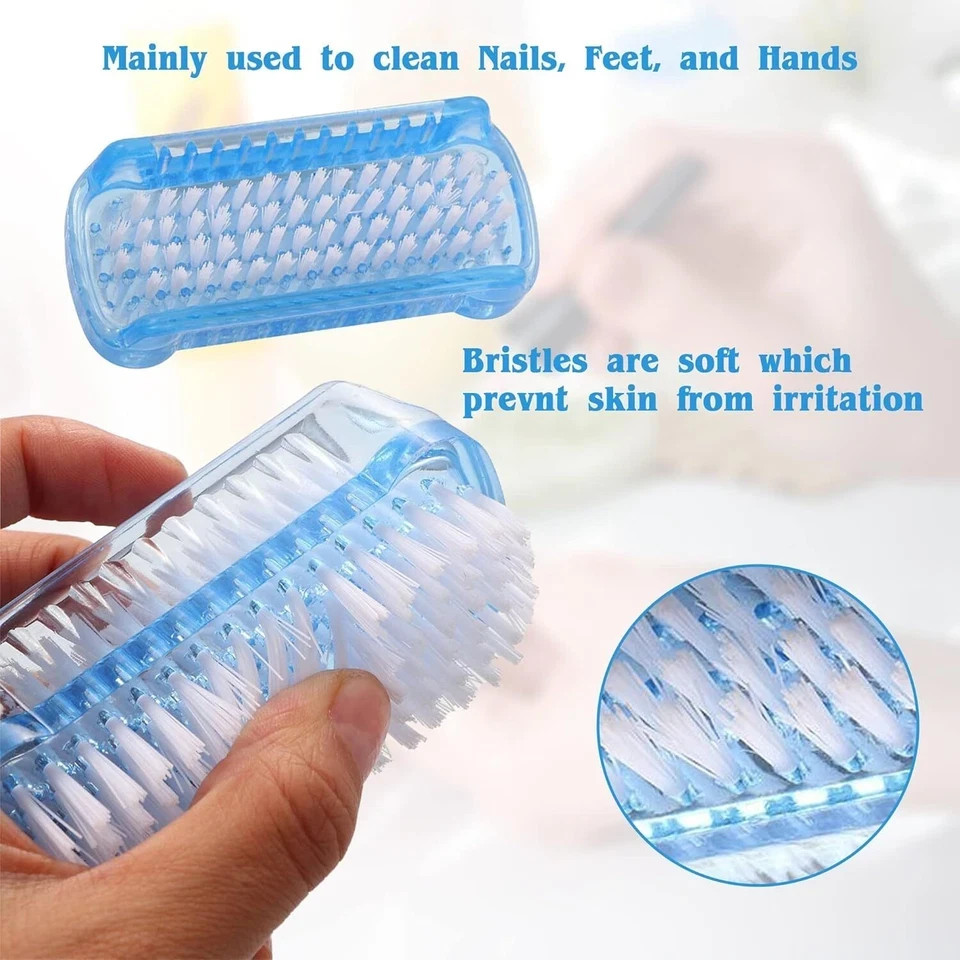 4PCS Double Sided Nail Cleaning Brush Fingernail Hand Scrub Brush Set