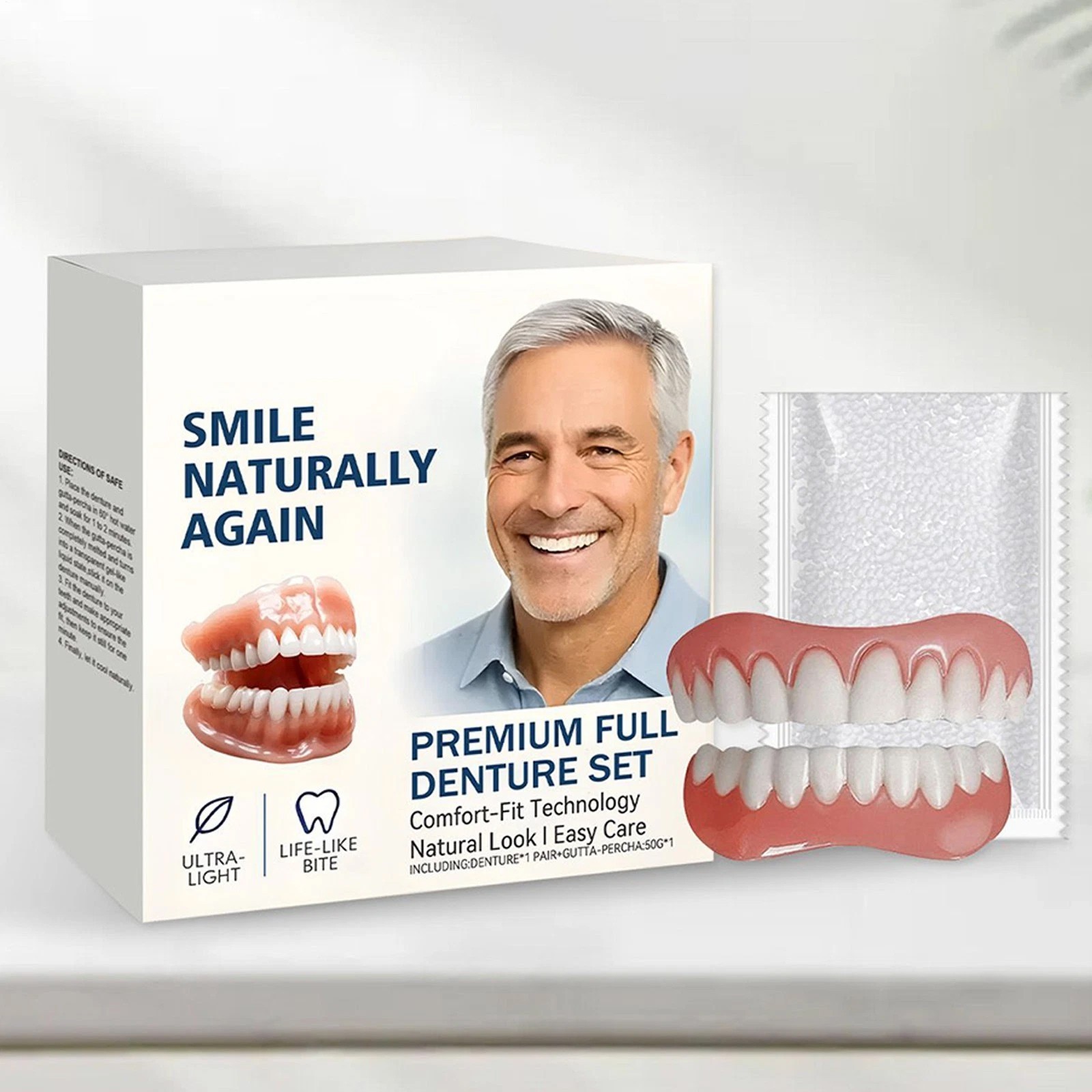 Full Denture Set for Men and Women Upper and Lower Denture False Teeth
