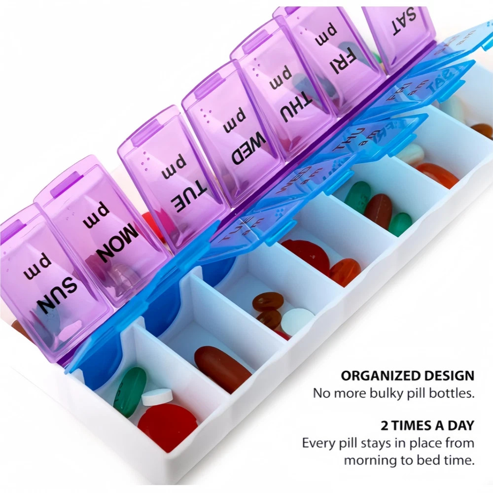1~3 PC Weekly Pill Box Organizer Twice a Day 7-Day AMPM Medicine Organizer Case