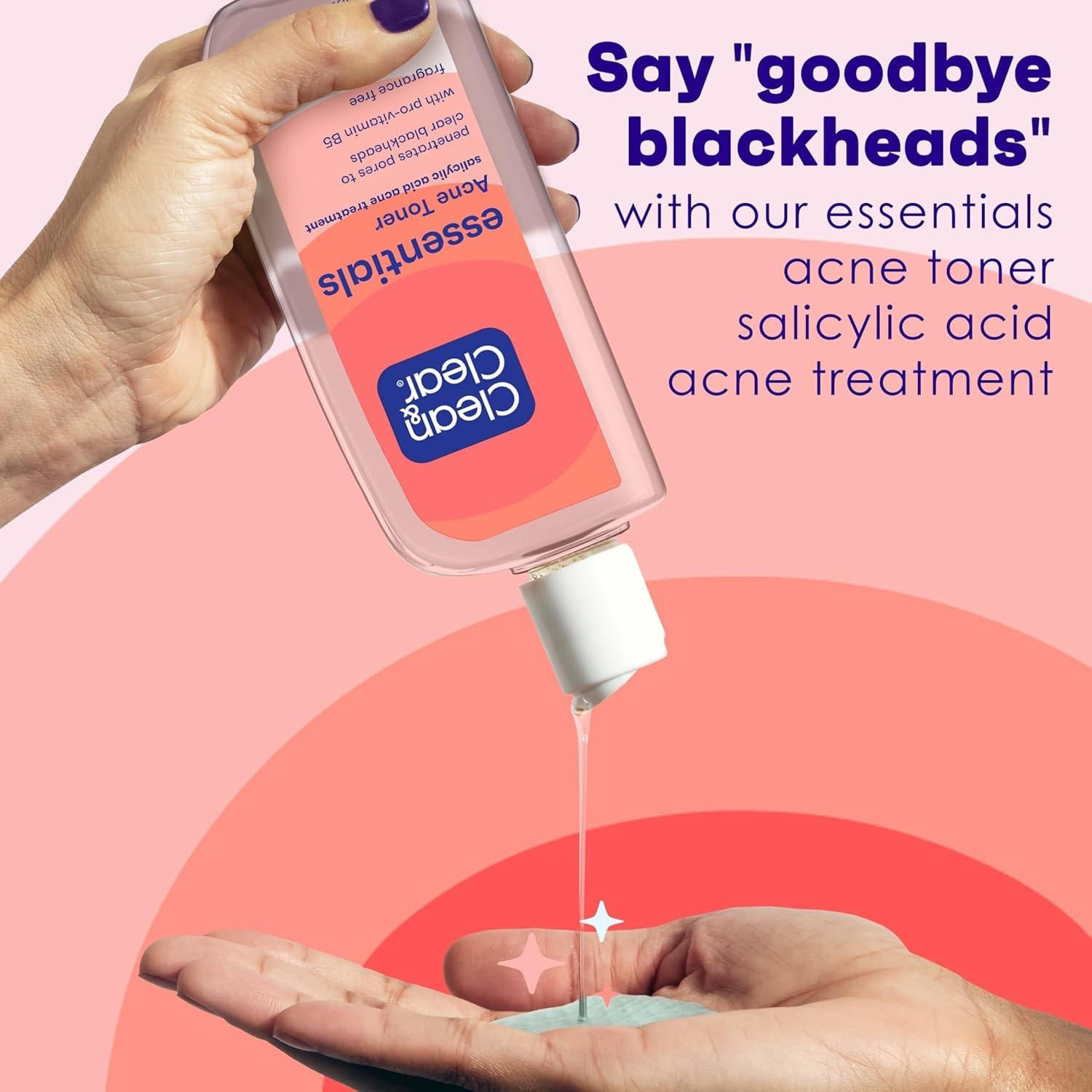 Clean & Clear Oil-Free Acne Toner 2% Salicylic Acid Deep Pore Treatment 8 fl oz
