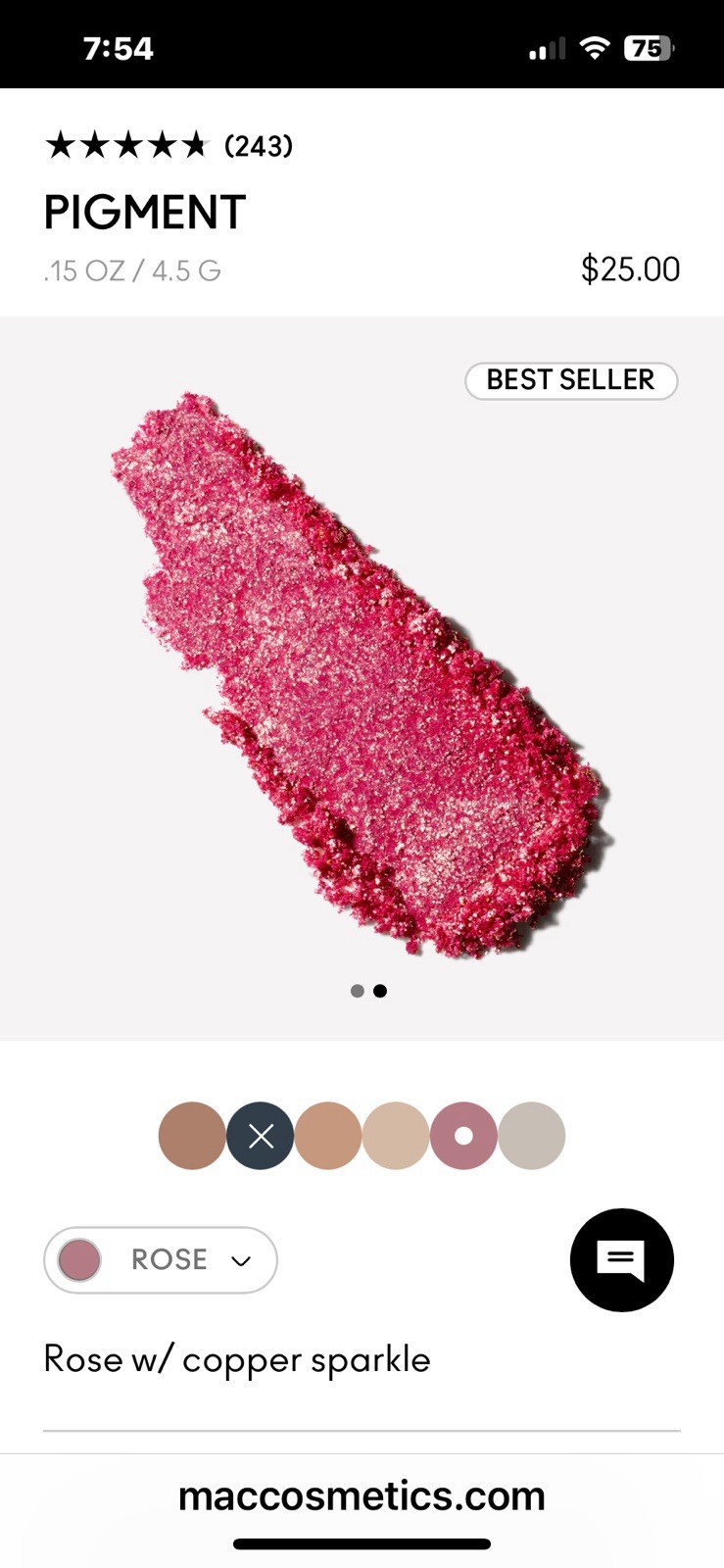 MAC-PIGMENT COLOUR POWDER-0.09 OZ. ONE OF BUYER CHOICE- NIP/NWOP