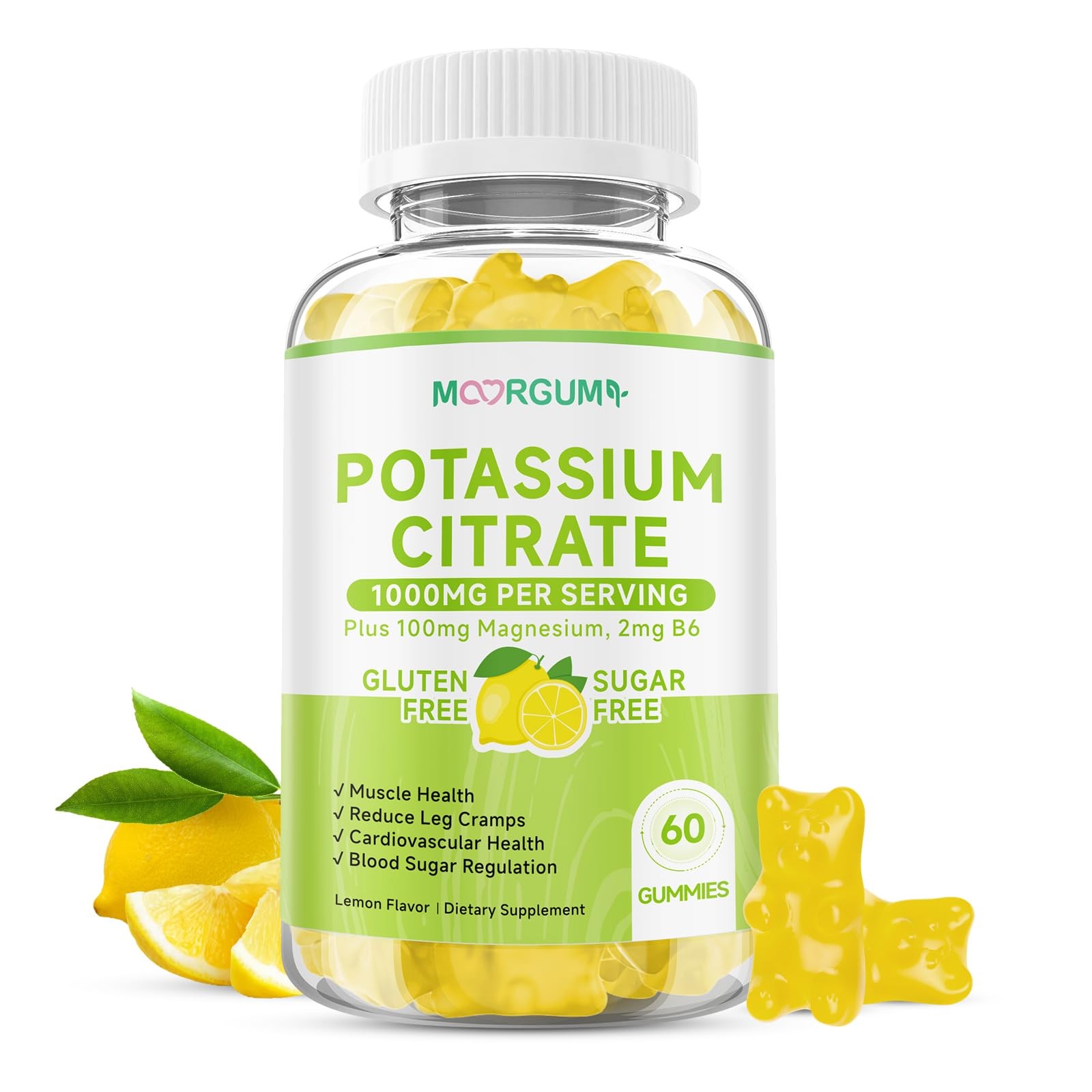 Potassium Citrate 1000mg Gummies, Supplement 60 Count (Pack of 1)
