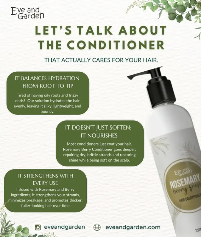 Rosemary Berry Fresh Shampoo & Conditioner Set | Nourishing Hair Care Duo 250ml
