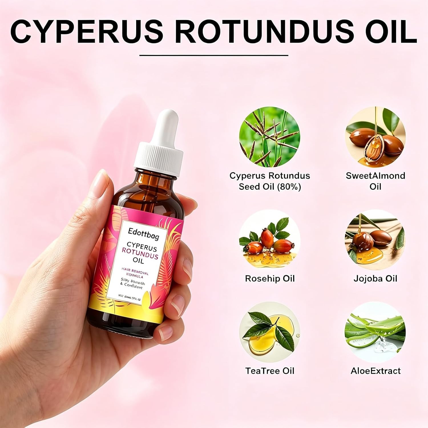 2PCS Natural Cyperus Rotundus Oil for Hair Removal & Hair Growth Reduction – …