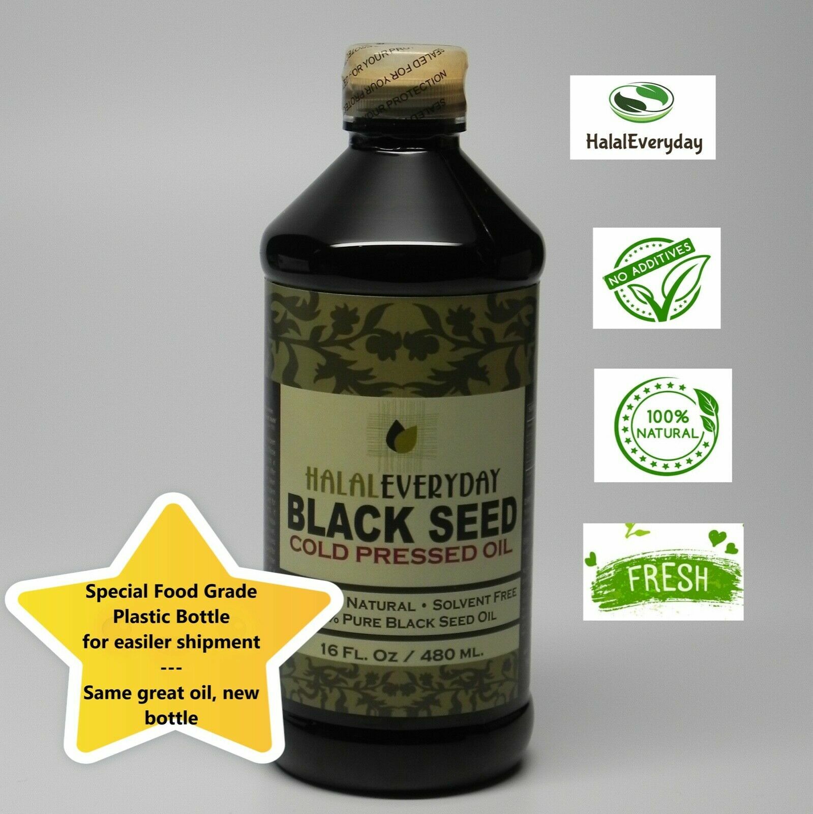 Black Seed Oil – 100% Pure Organic COLD PRESSED Cumin Nigella Sativa Unrefined