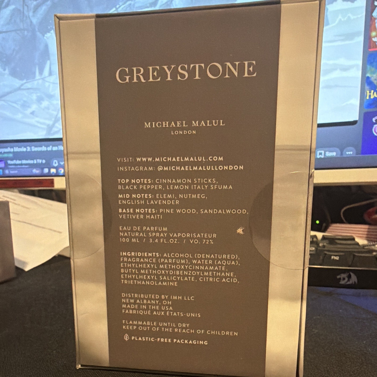 Michael Malul London Greystone Eau de Parfum Spray 3.4 fl oz Plastic-Free