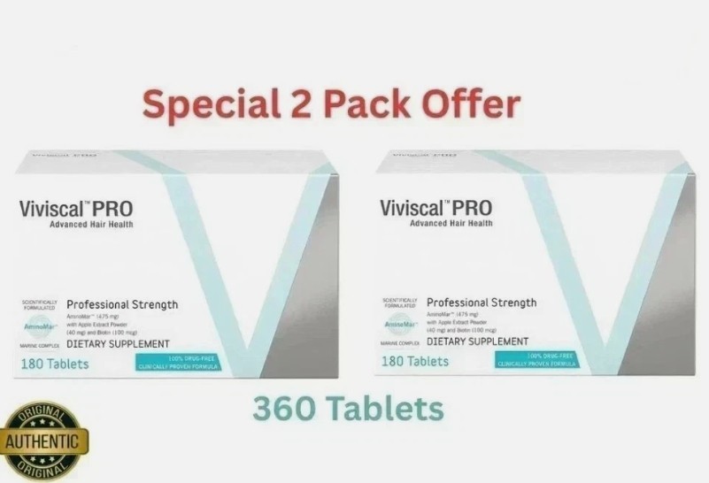 2 Pack of VIVISCAL PRO – Professional Hair Growth Tablets 180 Exp. 12/2027