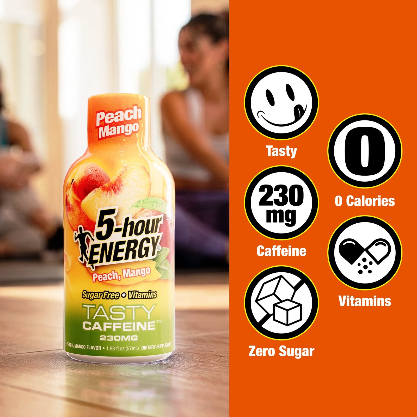 5-hour ENERGY Shot Extra Strength Peach Mango Energy Drinks 1.93 oz 15 Count