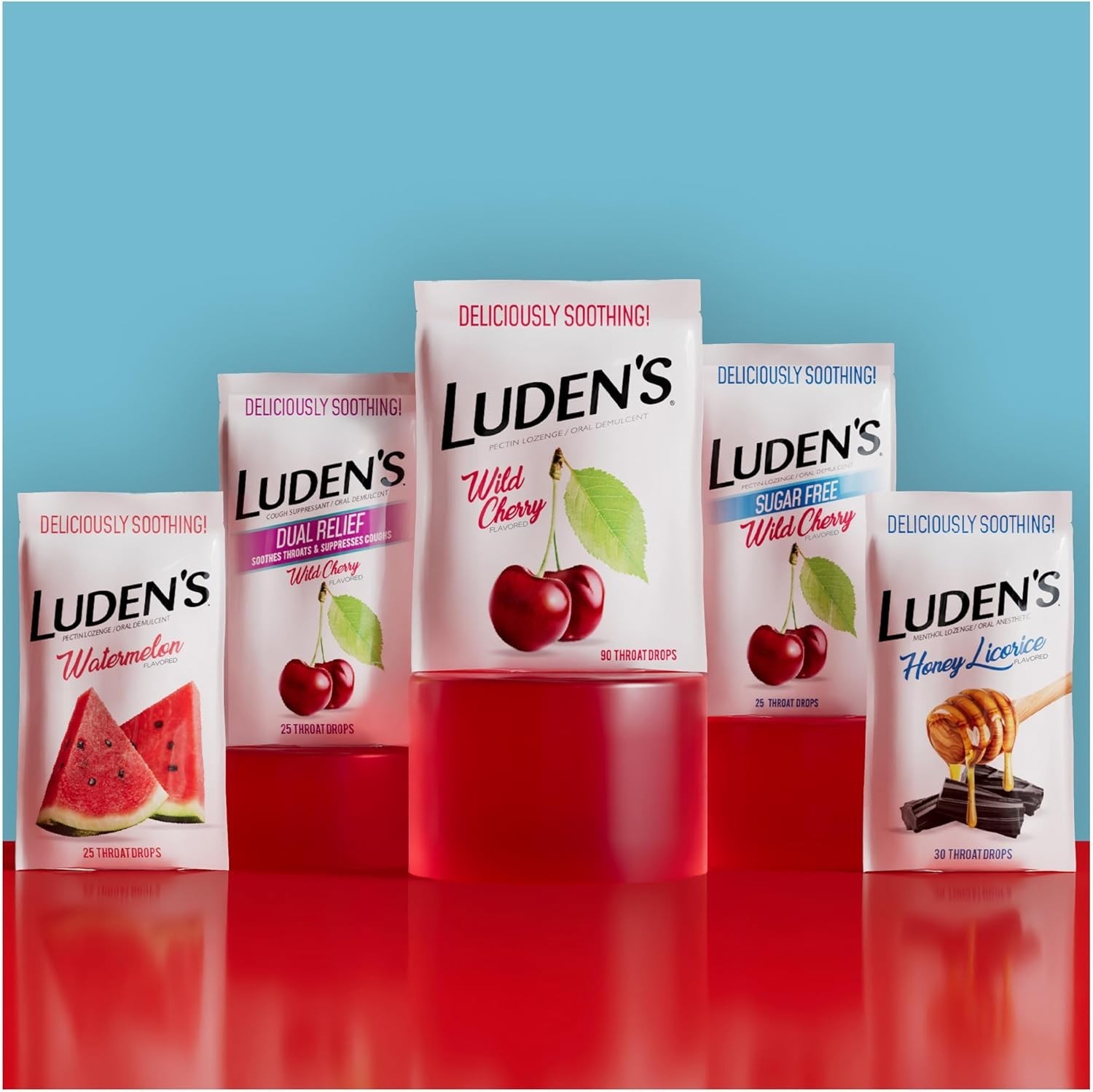 Luden’s Sugar Free Wild Cherry Cough Drops 75 Throat Drops