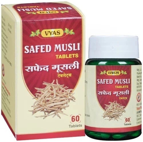 Vyas Safed Musli Tablet (60tab) White Musali | Herbal Improves Vitality