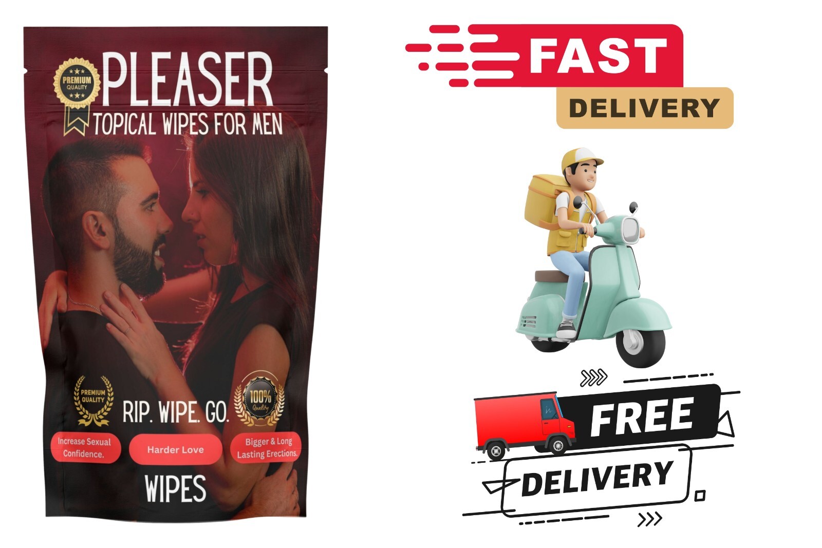 NEW 100% Herbal Powerful Male Enhancement Wipes Works In 5 Minutes Money Back