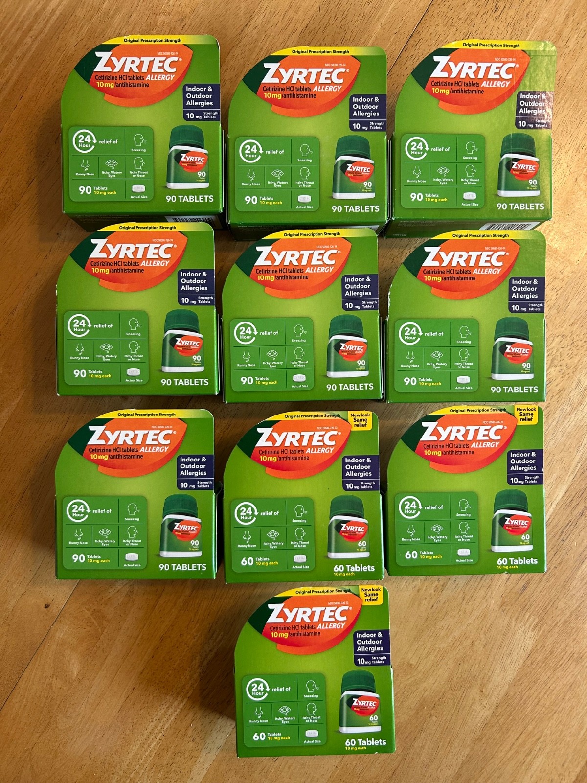 Zyrtec 24-Hour Allergy Relief Tablets 90ct x 7 plus 60ct x 3, (810) Total Tablet