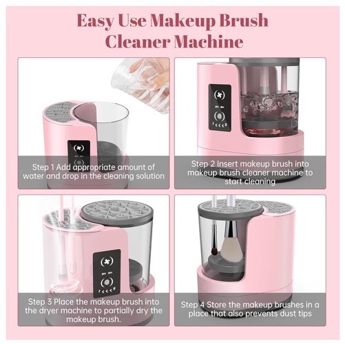 OctHope Electric USB Powered Makeup Brush Cleaning Machine Pink HZ-008