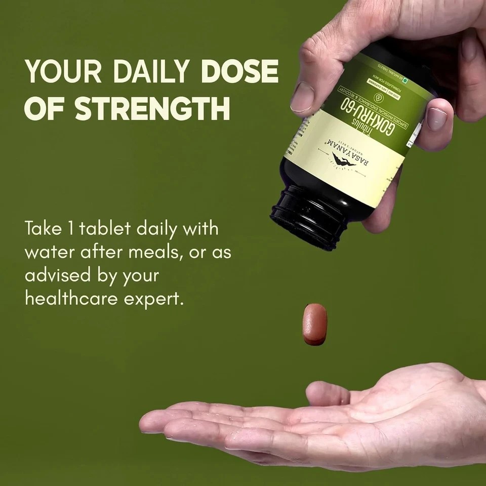 Gokshura -Puncture Vine ( Tribulus terrestris ) 1000mg tablets – 60 Tablet