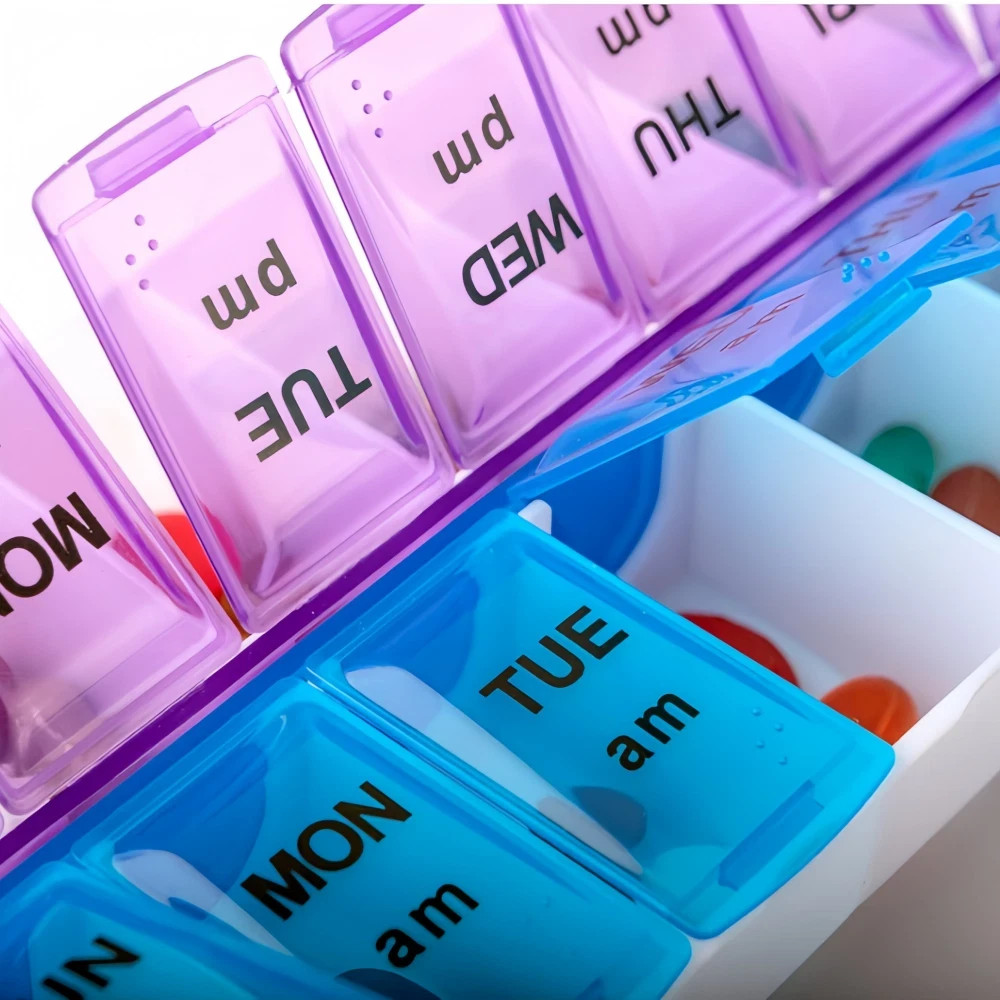 1~3 PC Weekly Pill Box Organizer Twice a Day 7-Day AMPM Medicine Organizer Case
